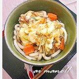 かぼちゃとアスパラのかき揚のせうどん